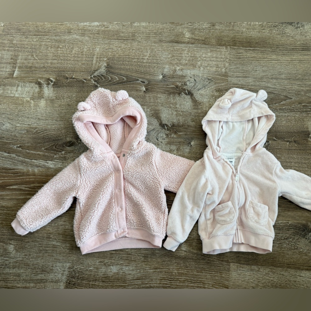 Carter's Light Pink Fleece Kids Hoodies